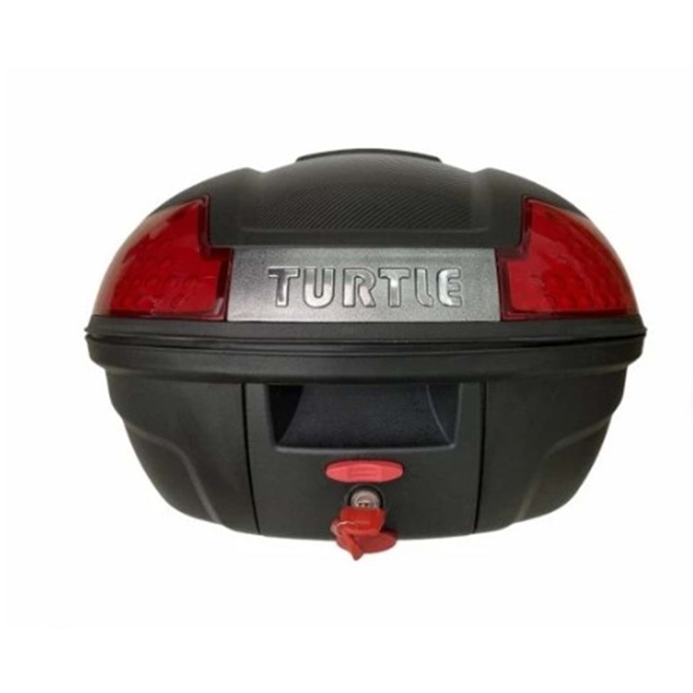 TOPCASE ÇANTA TURTLE 37 LİTRE SİYAH KIRMIZI CAMLI