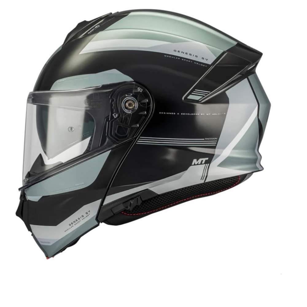MT Kask Genesis Sv Raccoon B12 Parlak Siyah - XL Beden