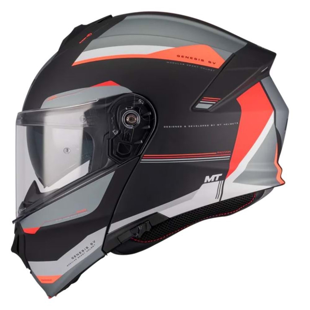 MT Kask Genesis Sv Raccoon B5 Mat Siyah - XL Beden