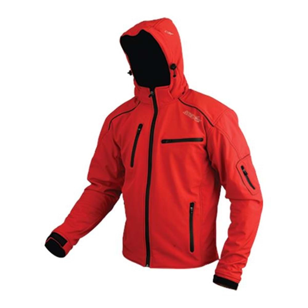 PROSEV KAPŞONLU SOFTSHELL MEVSİMLİK KIRMIZI MONT(S)