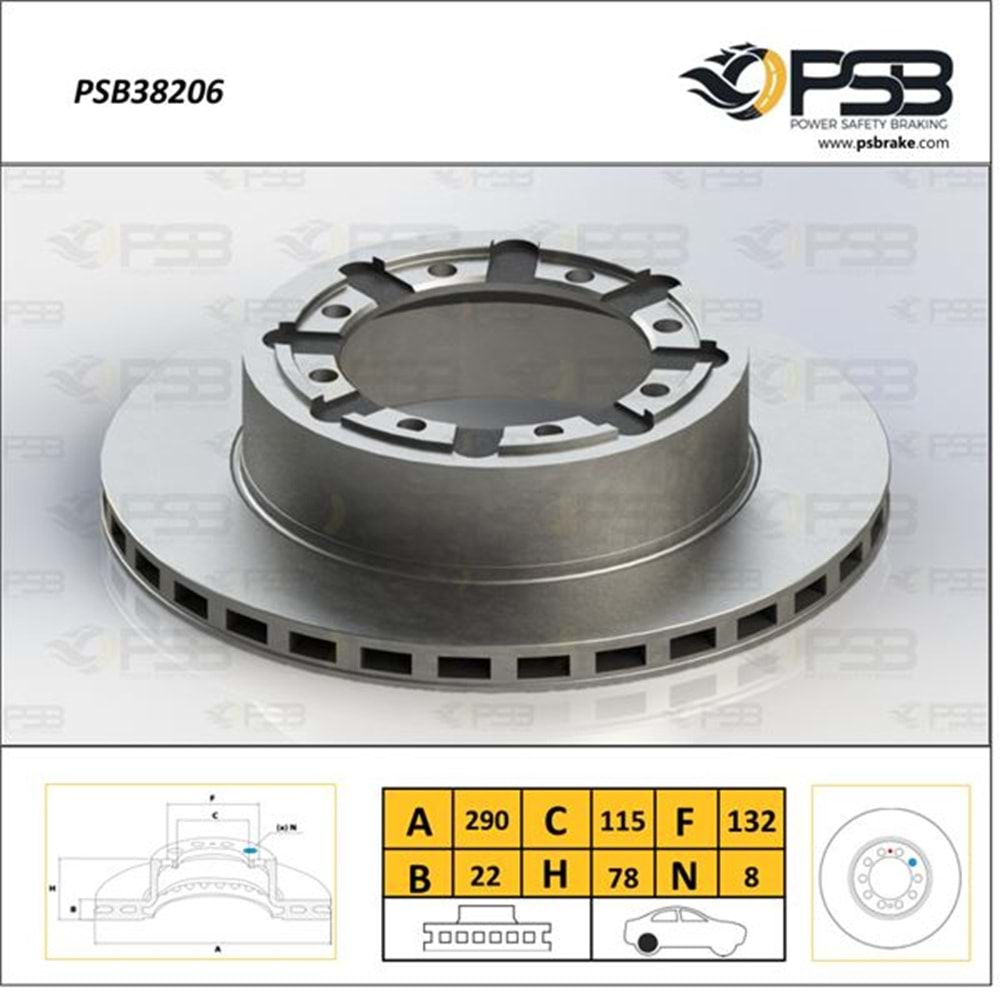 Fren Diski Renault Mascott 99-10, Master II 98-11 Arka - 290 MM