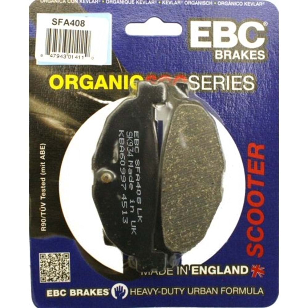 408 EBC ORGANİK DİSK BALATA YAMAHA YP400 S MAJESTY, CP250 (SFA408)