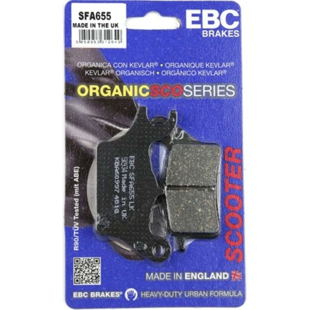 655 EBC ORGANİK BALATA ÖN SAĞ UYUMLU YAMAHA TRICITY 125 14-18 (SFA655)