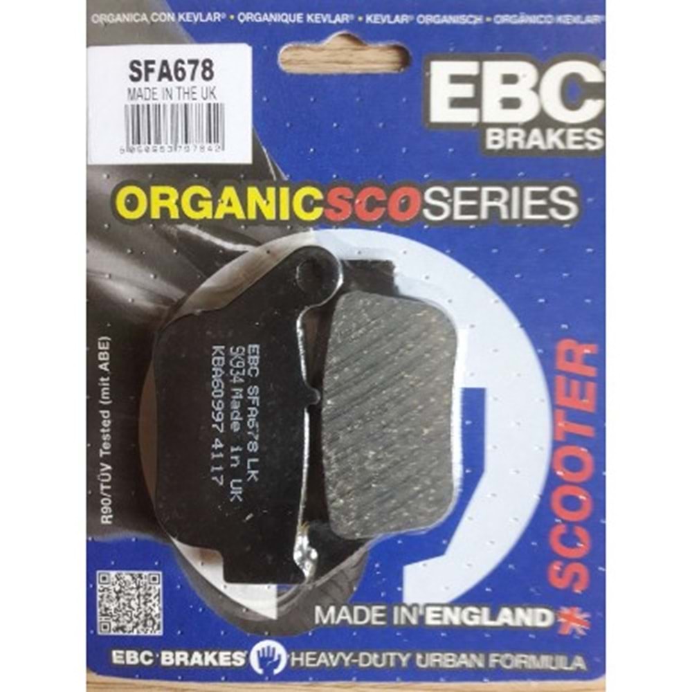 678 EBC ORGANİK BALATA XMAX250, YP250 ARKA ABS SİZ 14-16 (SFA678)