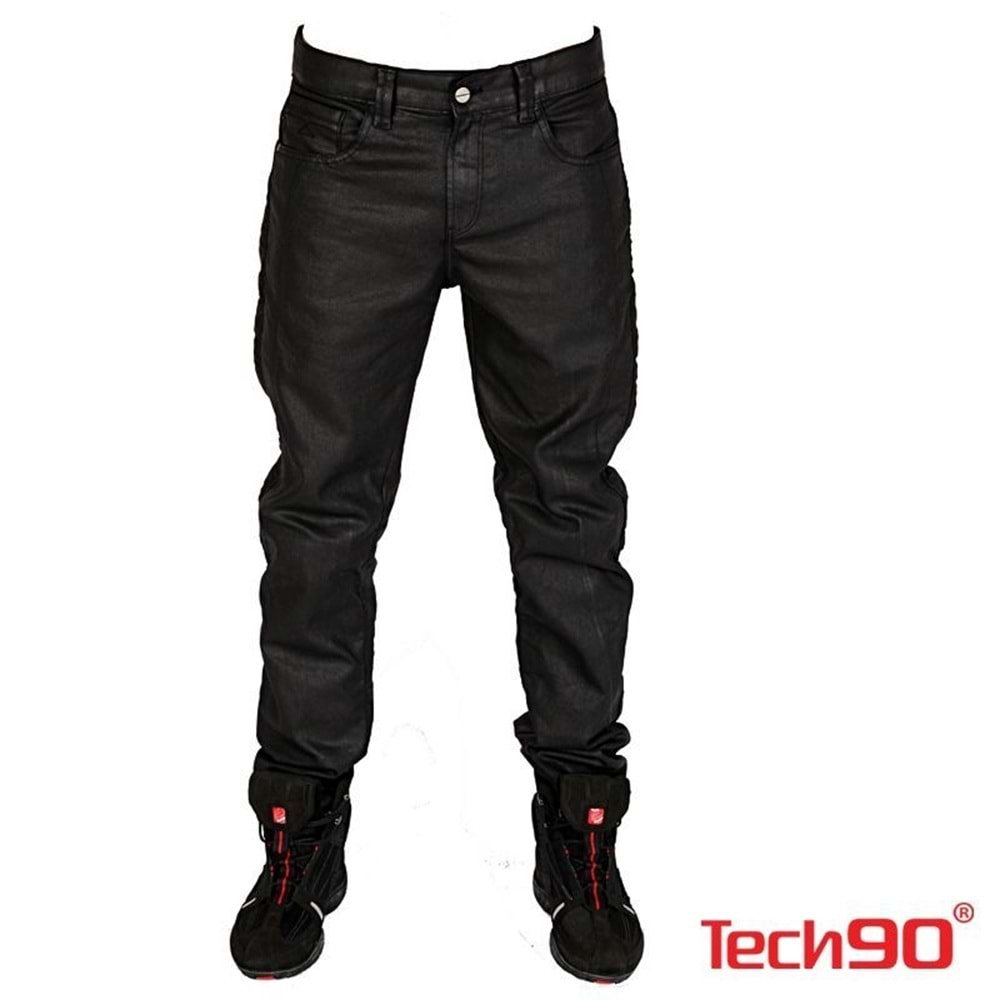 Tech 90 Kot Pantolon New Prate Motosiklet Pantolonu Kevlar Siyah - 30 Beden