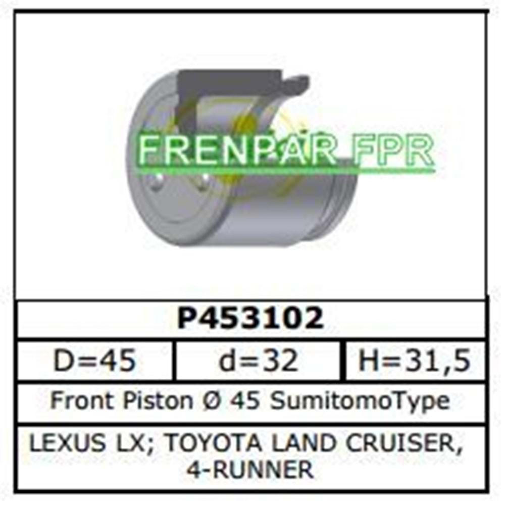 Fren Kaliper Pistonu Ön Toyota, Mitsubishi, Mercedes