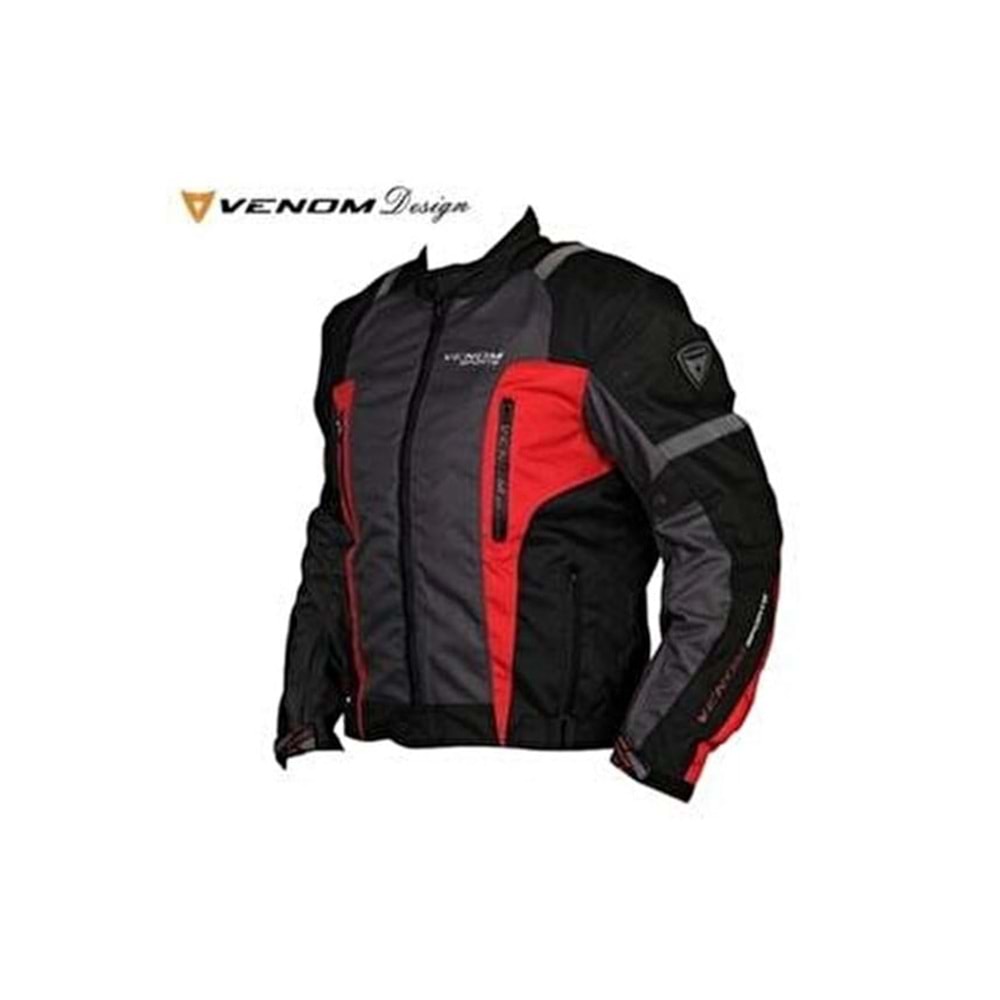 VENOM AIR RACING KIŞLIK MEVSİMLİK SİYAH KIRMIZI MONT (M)