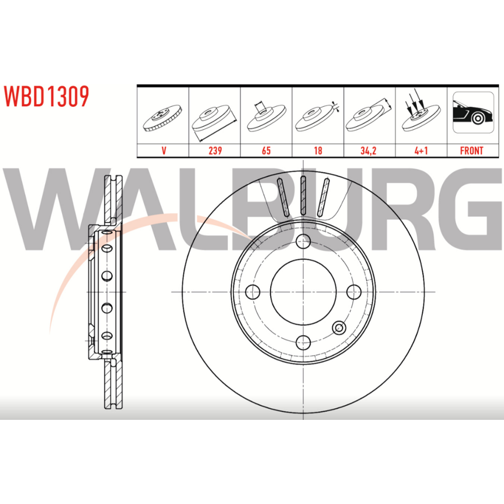 Fren Diski Vw Polo 99-01, Lupo, Seat Arosa Ön - 239 MM