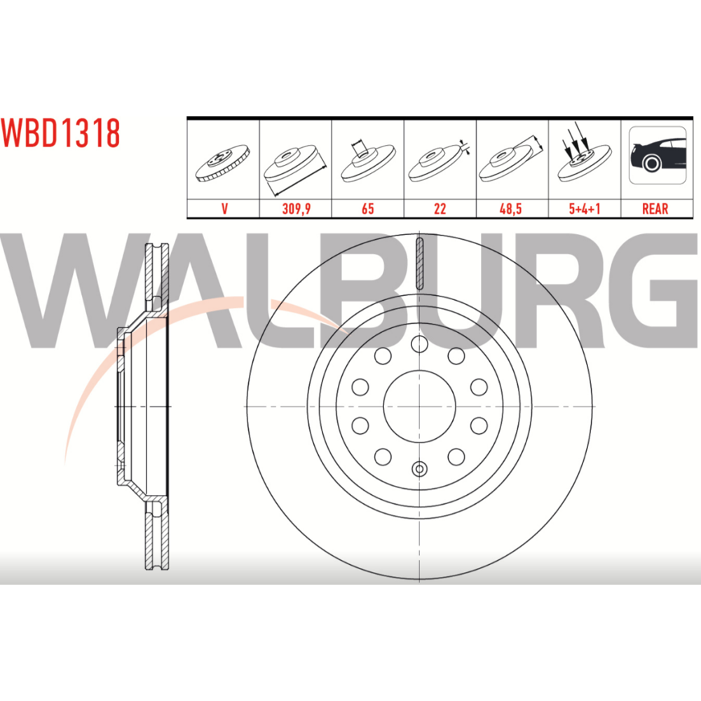 Fren Diski Vw Golf V, Passat 04> Arka - 310 MM