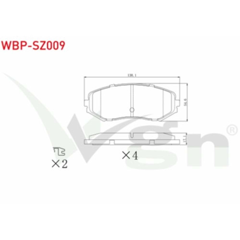 Disk Balata Suzuki Grand Vitara II 05-15 Ön -