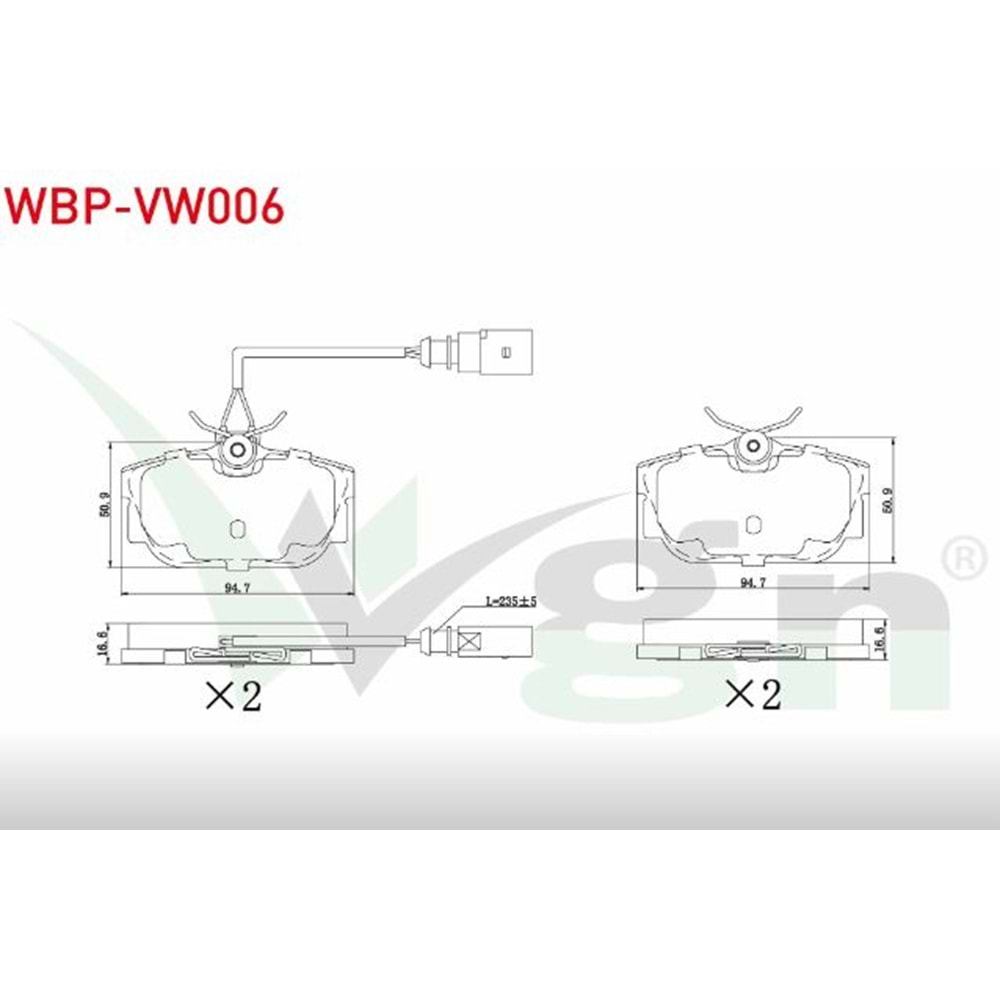 Disk Balata Vw T4, Sharon Fişli Arka - Wagen