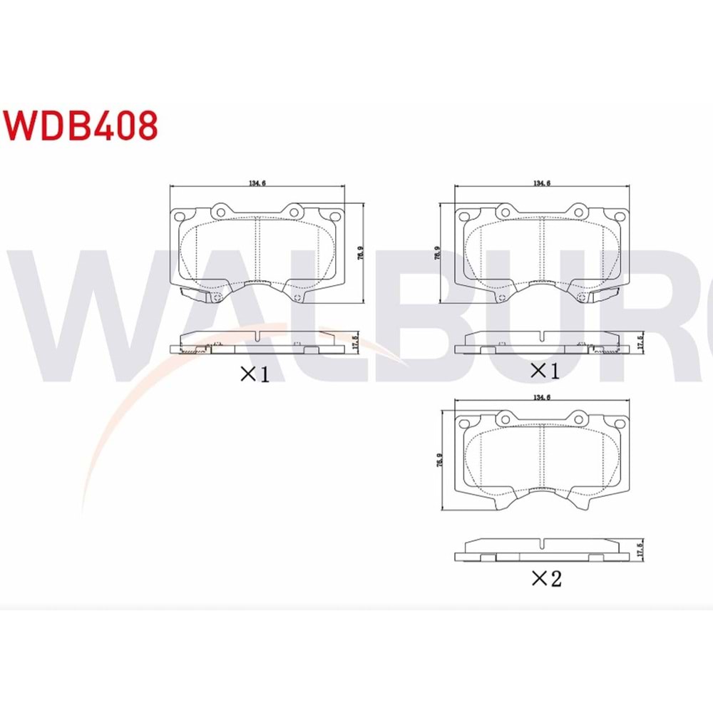 Disk Balata Toyota Land Curuiser VX 100, Hı-Lux VII, Mitsubishi Pajero IV Ön -