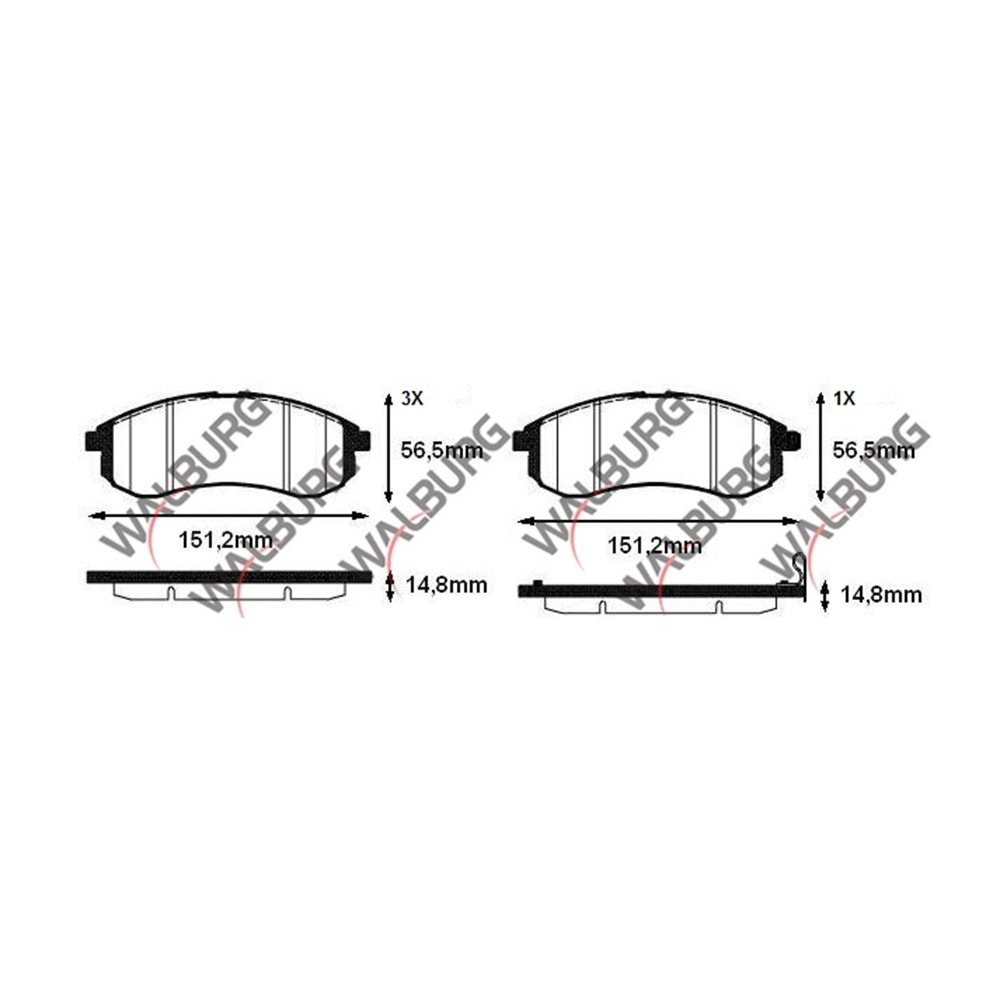 Disk Balata Mitsubishi L 200 (K7T,K6T) 2.5 TD 4WD Ön -