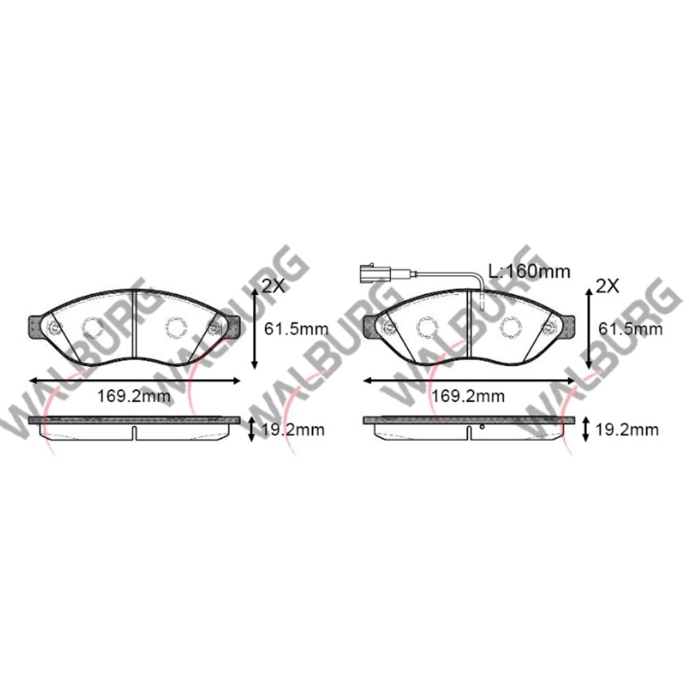 Disk Balata Fiat Ducato, Peugeot Boxer, Citroen Jumper Ön -
