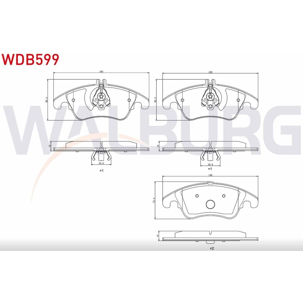 Disk Balata Mercedes E250, 212, C Serisi Ön -