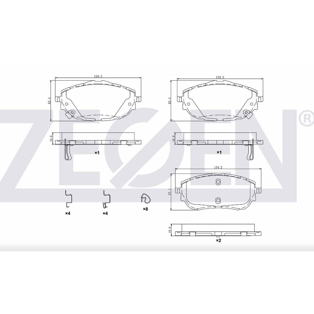 Disk Balata Toyota Corolla E18, Auris E18 Ön -