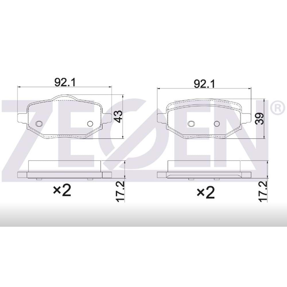 Disk Balata Peugeot 208, 2008 Arka -