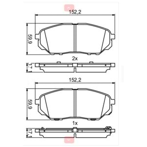 Disk Balata Kia Sorento, Hyundai Santa Fe Ön (Saclı) - Bosch