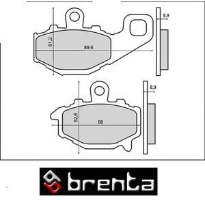 192 BRENTA ORGANİK BALATA ARKA ER6 F, ER6 N, KLE650, ZX6 R, ZX9 R (FT3089)