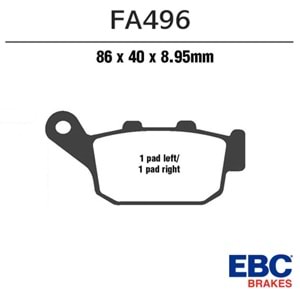 496 EBC SİNTERLİ BALATA ARKA GW250 INAZUMA, NC750 S, X, CBR250 R, RX3İ EVO (FA496HH)