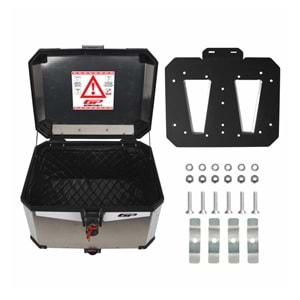 GP Kompozit Universal 45 lt Alüminyum Motosiklet Çantası Gri