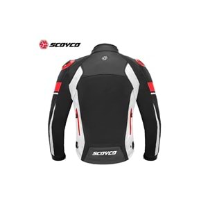 SCOYCO JK152 MEVSİMLİK SİYAH BEYAZ KIRMIZI MONT (3XL)