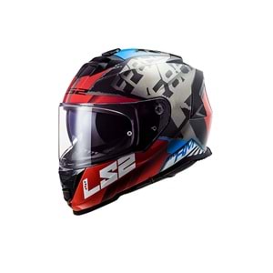 Ls2 Kask Storm Sprinter Mat Siyah Kırmızı Titanium - 2Xl Beden