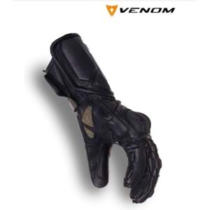 VENOM D2 UZUN SİYAH MOTOSİKLET ELDİVENİ - SİYAH - S BEDEN