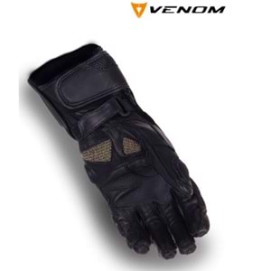 VENOM D2 UZUN SİYAH MOTOSİKLET ELDİVENİ - SİYAH - S BEDEN