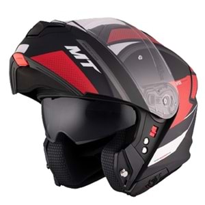 MT Kask Genesis Sv A5 Cave Mat Siyah Kırmızı - M Beden