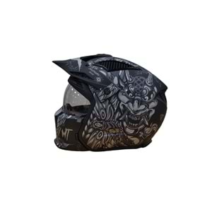 Kask Mt Street Fıghter Sv Hellısh B2 Mat Siyah-Gri - S Beden