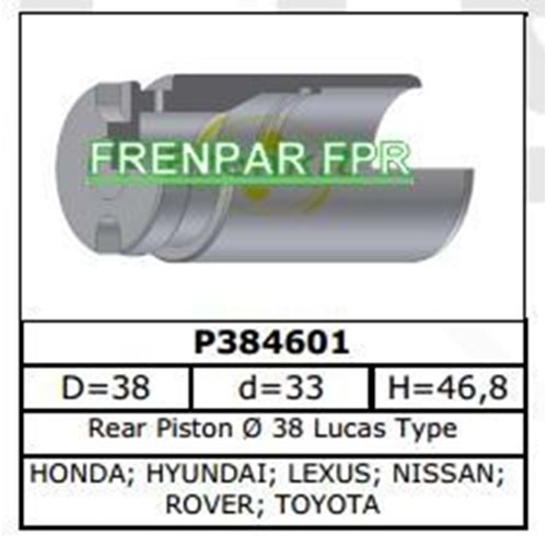 Fren Kaliper Pistonu Arka Hyundai, Nissan, Rover, Honda