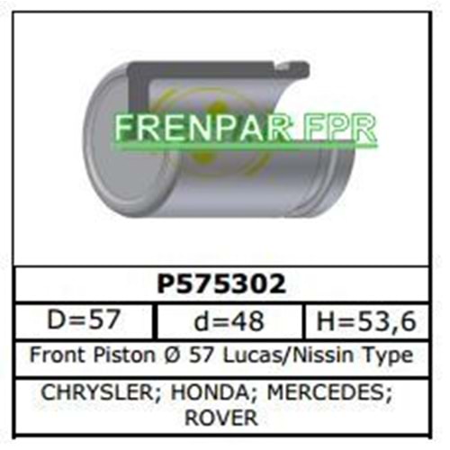 Fren Kaliper Pistonu Ön Honda Accord, Chreysler PT.Cruiser, Mercedes A 160, Rover 600
