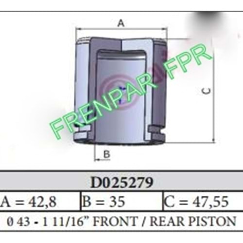 Fren Kaliper Pistonu Ön-Arka Ford, Mazda, Mitsubishi, Nissan, Subaru