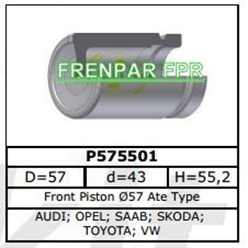 Fren Kaliper Pistonu Ön Audi, Opel, Saab, Skoda, Toyota, Vw