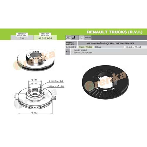 FREN DİSK RENAULT MIDLUM 210 - FRENKA