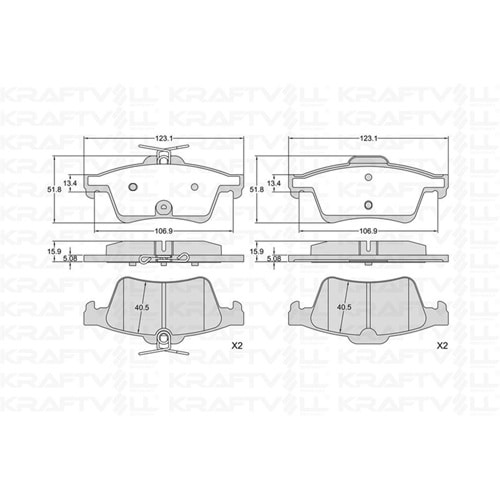 Disk Balata Opel Vectra C, Citroen C 5, Peugeot 508, Ford Focus II, Connect, Volvo Arka (Üstten Yaylı) - Bosch
