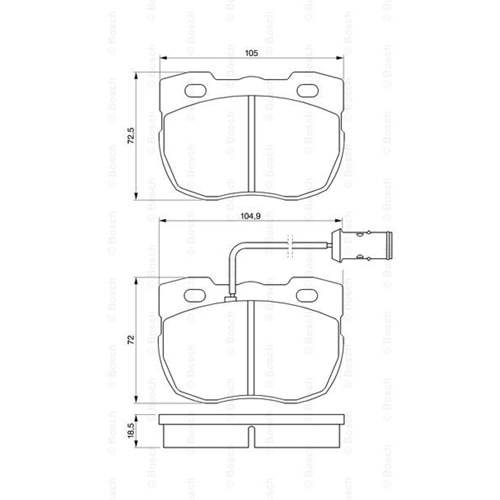 Disk Balata Land Rover, Range Rover, Discovery Fişli Ön - Bosch