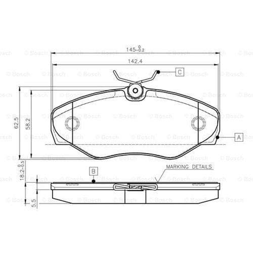 Disk Balata Renault Trafic II, Opel Vivaro, Nissan Primastar Ön - Bosch