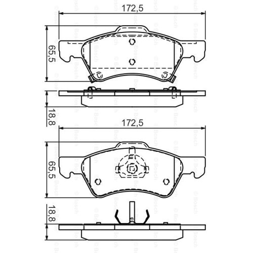Disk Balata Dodge Caravan, Chrysler Voyager IV Ön - Bosch