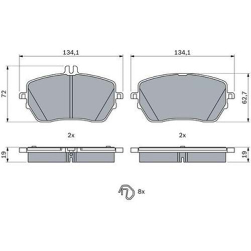 Disk Balata Mercedes A 180, A 200, B Serisi Ön - Bosch