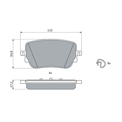 Disk Balata Mercedes A180, A200, B Serisi Arka - Bosch