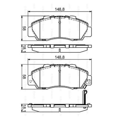 Disk Balata Honda HR-V, Accord IV, Civic VI, Rover 600 Ön - Bosch