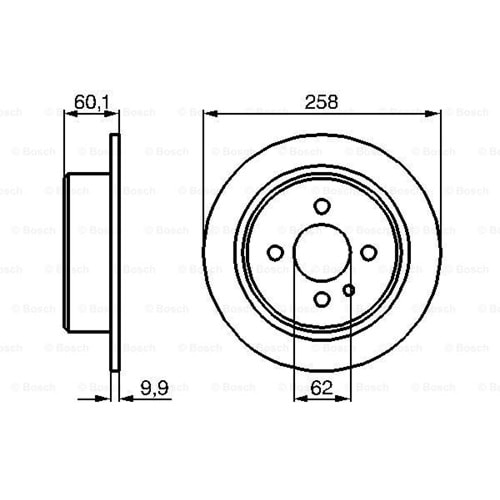 Fren Diski Bmw E30 Arka - 258 MM - Bosch
