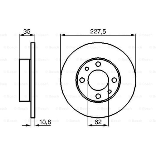 Fren Diski Fiat 131, Tofaş, Uno 60 Ön - 227 MM - Bosch