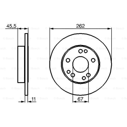 Fren Diski Mercedes W201 Kasa (190) 82-93 Ön - 262 MM - Bosch