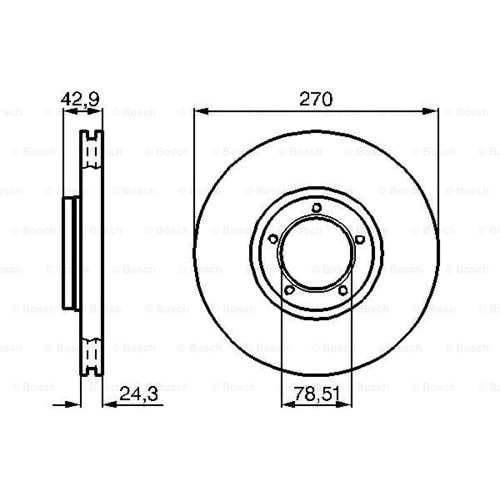 Fren Diski Ford T15 Ön - 270 MM - Bosch