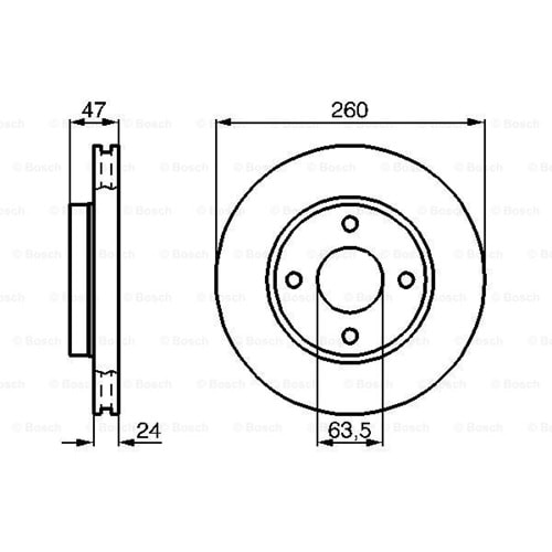 Fren Diski Ford Mondeo I-II Ön - 260 MM - Bosch