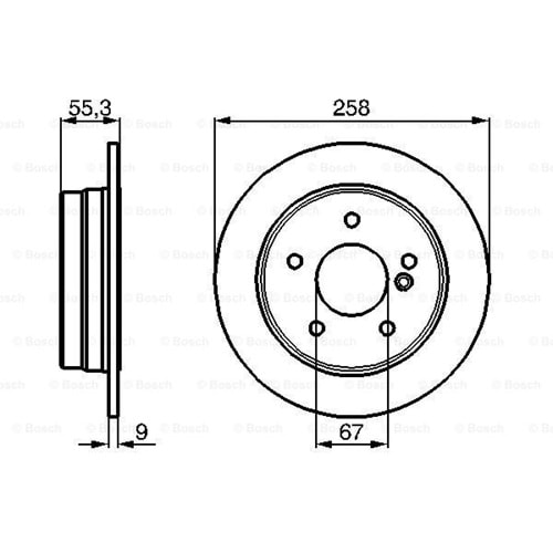 Fren Diski Mercedes W202 Kasa Arka - 258 MM - Bosch