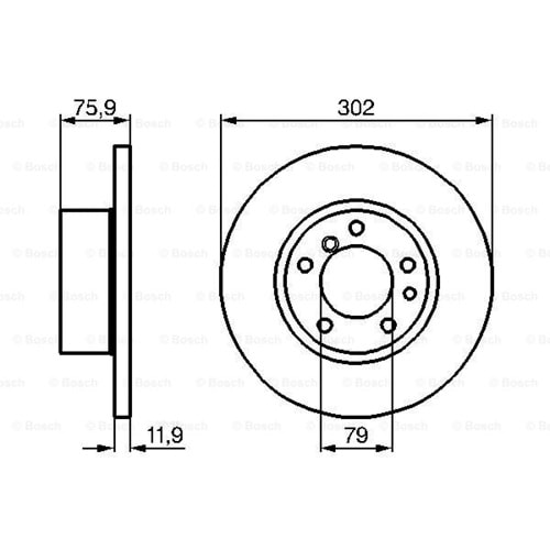 Fren Diski Bmw E 34, E 39 Ön - 302 MM - Bosch